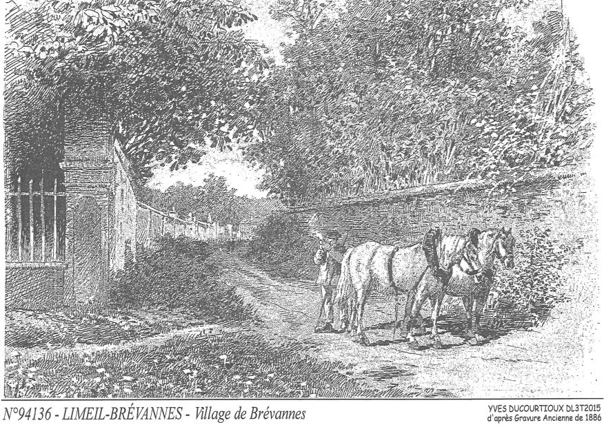 N 94136 - LIMEIL BREVANNES - village de brévannes (d'aprs gravure ancienne)